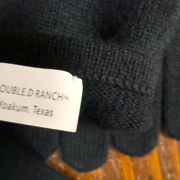 DOUBLE D RANCH WOMEN\'S BLACK 100% CASHMERE HAT and GLOVES SET--New